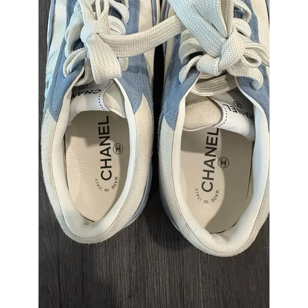 Chanel Suede Kidskin CC Low Sneakers Size 39(9)